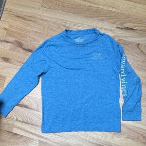 Vineyard Vines Kids Heather Blue Long Sleeve Tee
